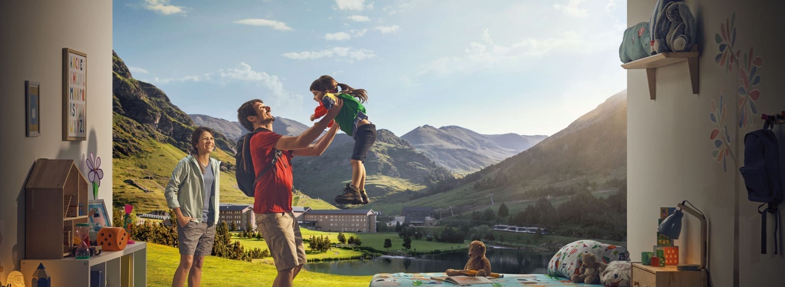 Una família a la Vall de Núria / Una familia en el Valle de Nuria