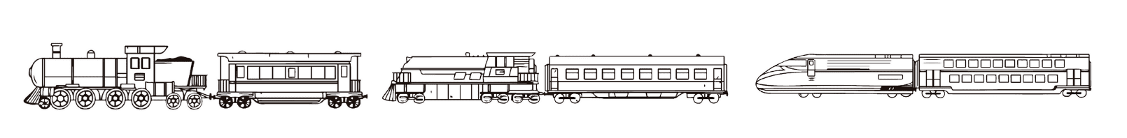 Trenes perfilado para poder colorearlos